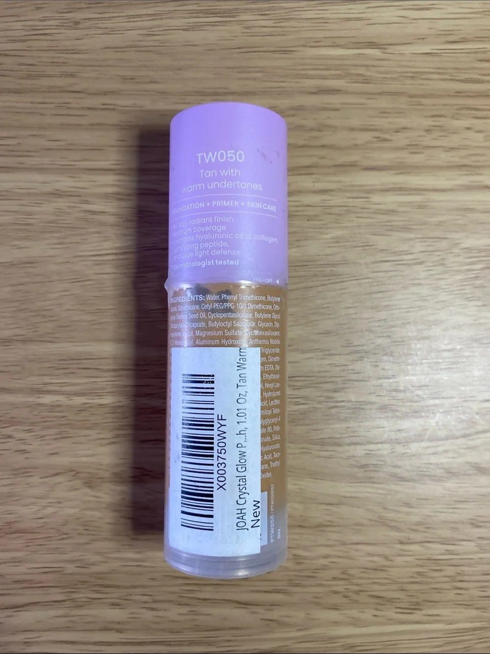 Joah Crystal Glow Peptide-Infused Foundation - Warm Tan